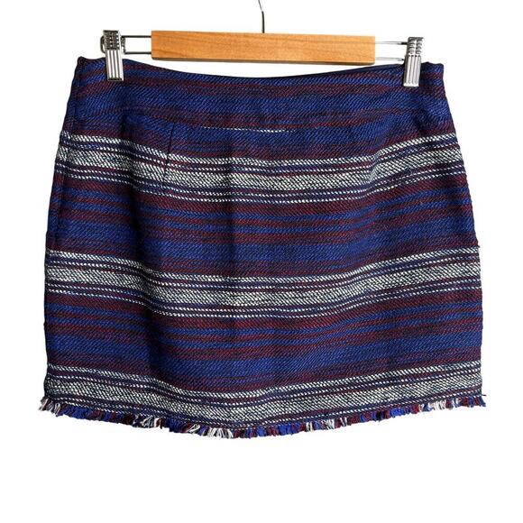 Joie Genae Fringed Mini Skirt Dark Navy Multi Size 4 NWT - Picture 6 of 7